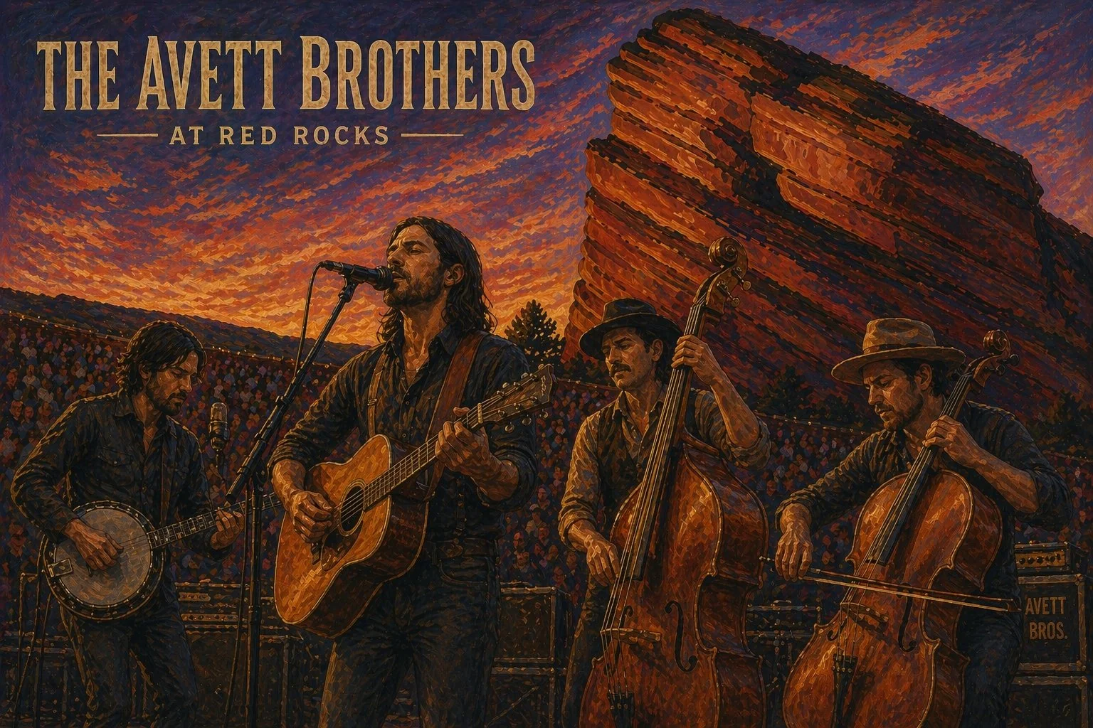 The Avett Brothers at Red Rocks 2026 — where to stay for The Avett Brothers concert, Lowkey A-Frame cabin 30 minutes away
