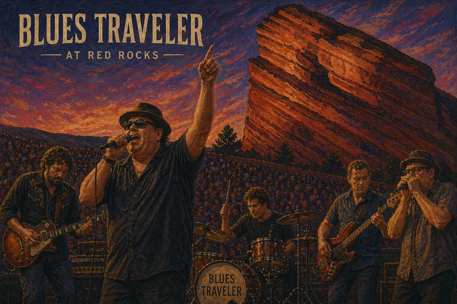 Blues Traveler at Red Rocks 2026 — where to stay for Blues Traveler concert, Lowkey A-Frame cabin 30 minutes away