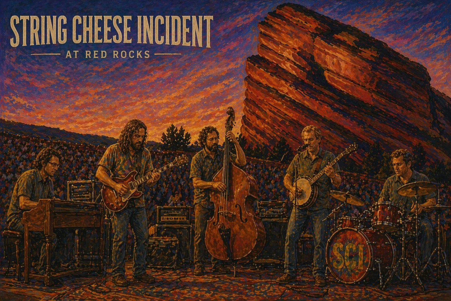 The String Cheese Incident at Red Rocks 2026 — where to stay for The String Cheese Incident concert, Lowkey A-Frame cabin 30 minutes away
